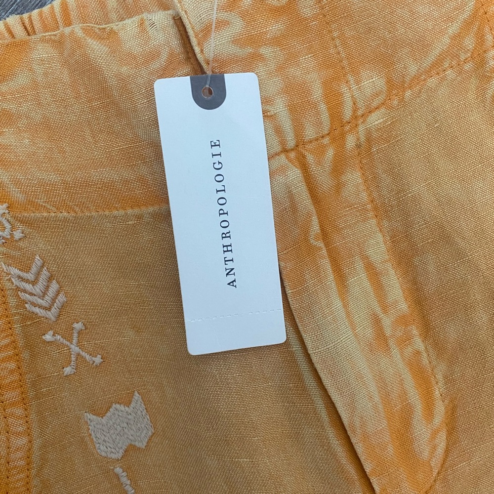 Anthropologie Linen Blend Embroidered Parachute Pants Size Small - Picture 5 of 9